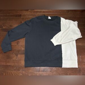 Zara Black and Cream Casual Top